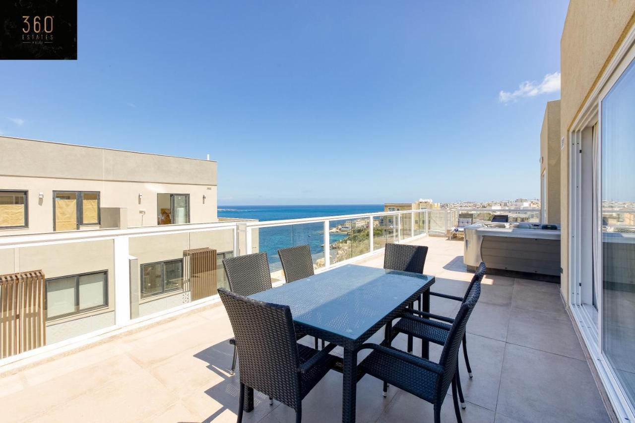Lux Sea Front Penthouse With Breathtaking Views In St Pauls By 360 Estates Apartment St. Paul's Bay Exterior foto